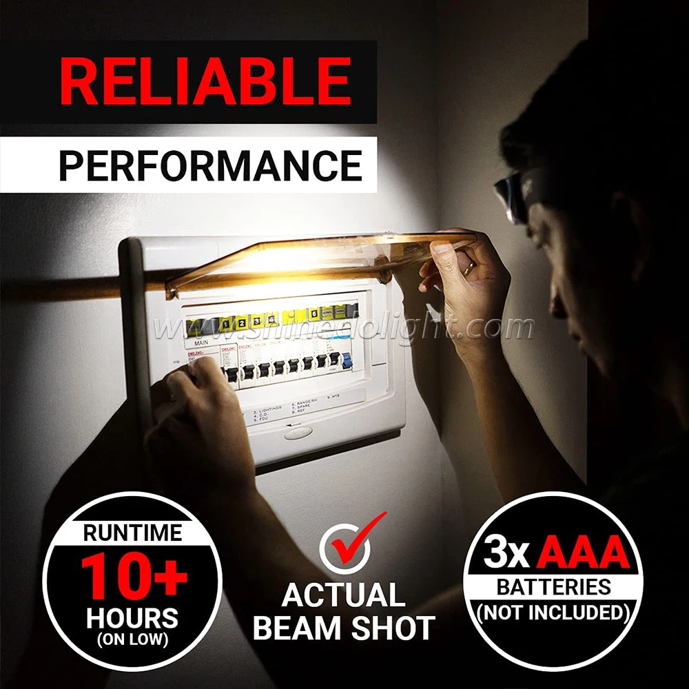 Waterproof Safety Light Headlamp with Red Light 7 Modes, Adjustable Headband Headlights Head Lamp for Adults Kids Camping