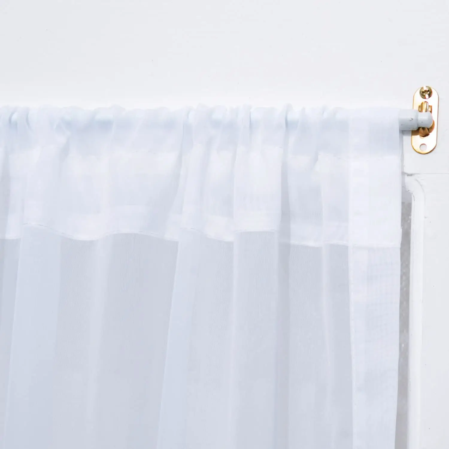 Доставка в США, оптовая продажа, белые прозрачные Занавески Из вуали с 2 панелями на французскую дверь для гостиной (2 панели)