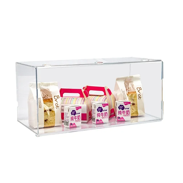 
Transparent acrylic foods box display storage box with lock acrylic storage box 