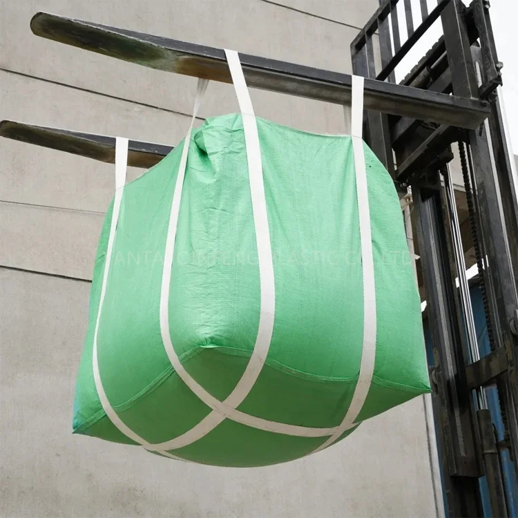 heavy 1500kg 1800kg flexible fibc big jumbo special fiber waste container bags anti-leakage forklift loops for packing concrete