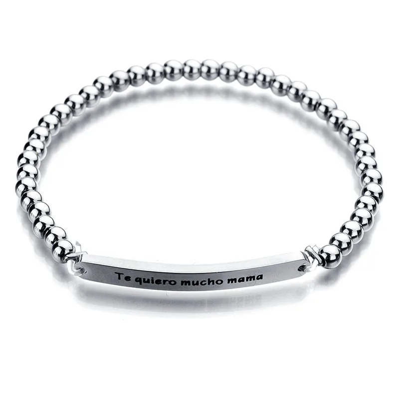 Испанский титановый шарик эластичный браслет изогнутый из нержавеющей стали День матери DIY ювелирные изделия