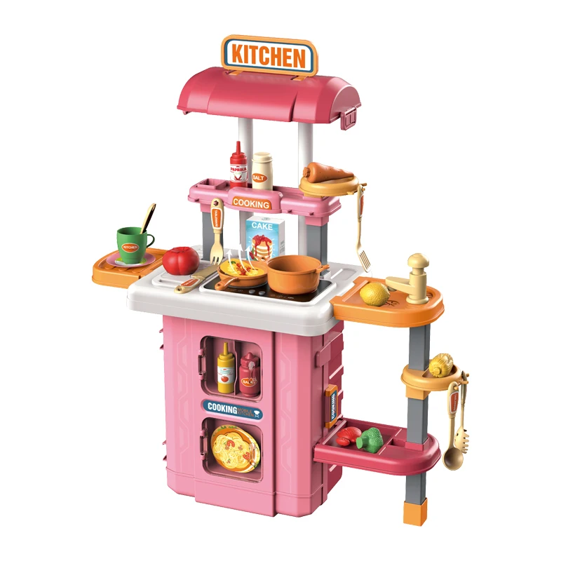 Little Chef 3 In 1 Kitchen Suitcase Toys Children Pretend Play Cooking Food Kitchen Utensils Set