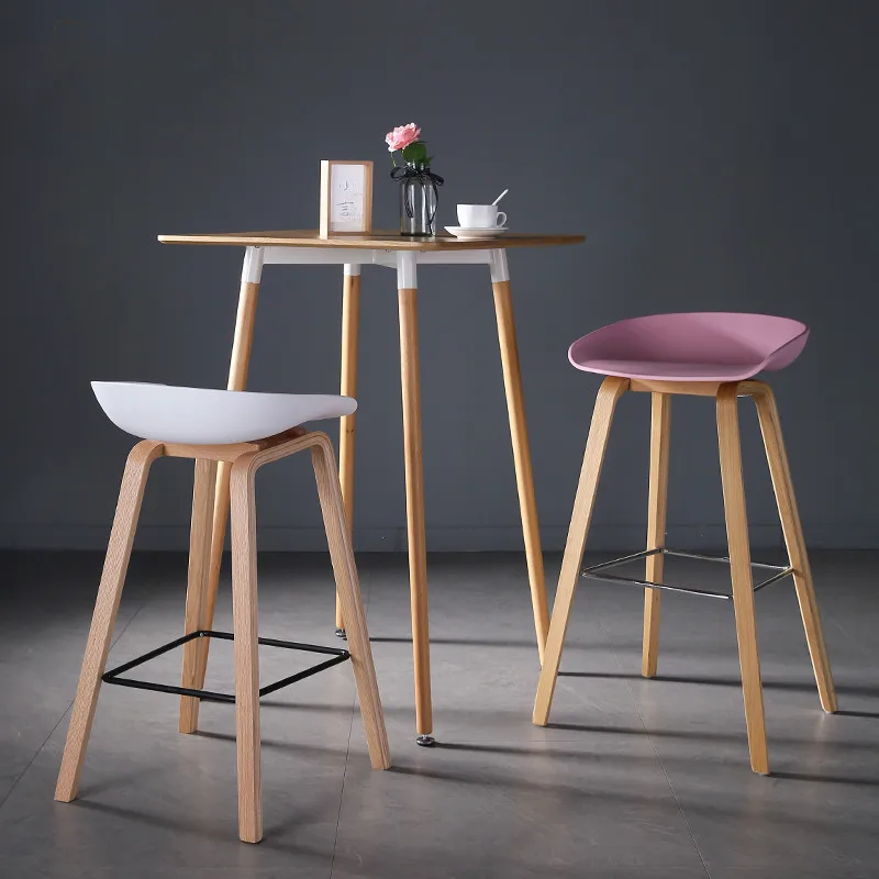 Retro Plastic Seat Restaurant Metal Bar Stool Chair
