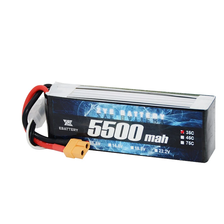 Rechargeable rc lipo 6S 22.2V 5500mAh 25C lithium  polymer battery pack