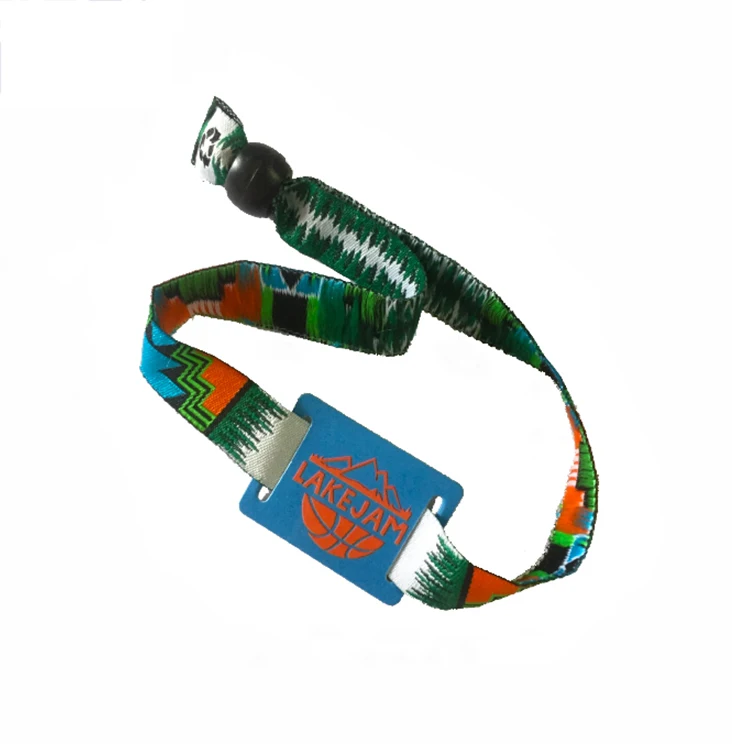Customized passive RFID fabric wristband price Ntag 213 215 216 Braided wristband