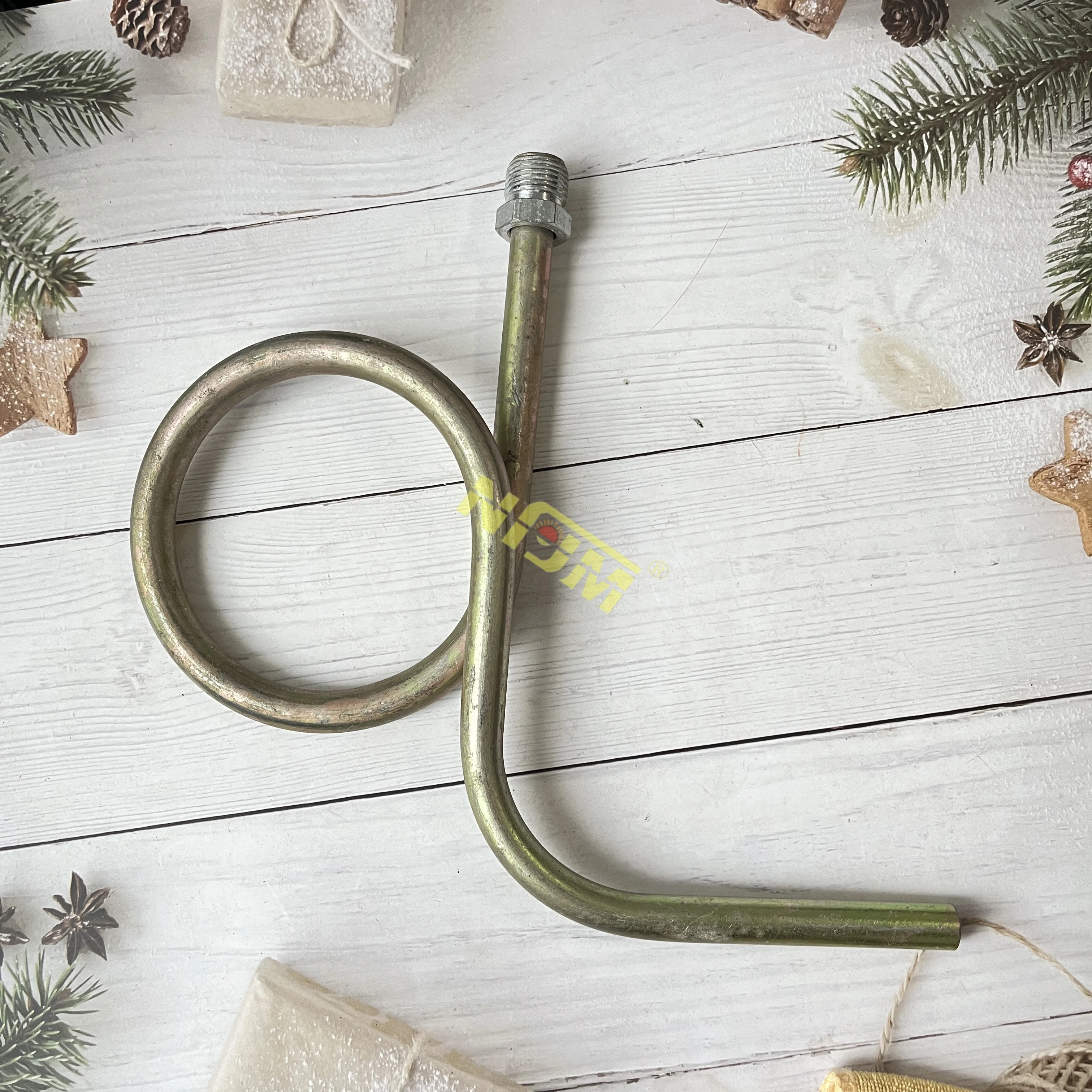 304 Stainless Steel Pressure Gauge Buffer Pipe Loose Bend Inside And Outside Wire Double Head Connection Condensate Pipe