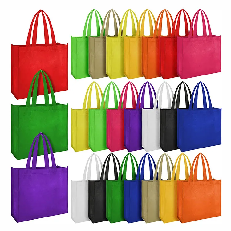 Custom Logo Colorful Large Bags Tote Shopping Bags Promotional Non Woven Fabric