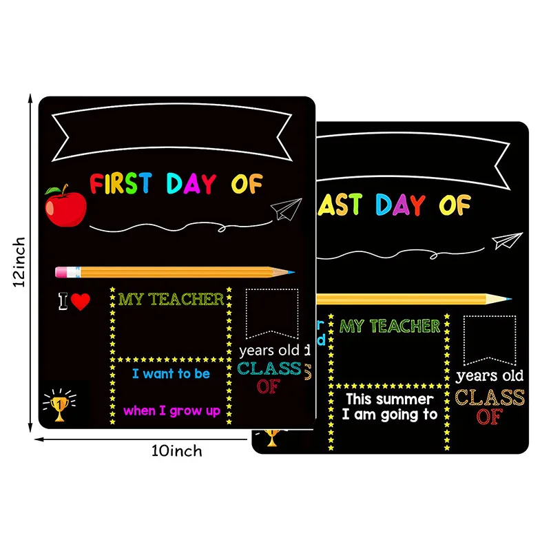 Custom First Day and Last Day of School Signs Chalk Board for Kids