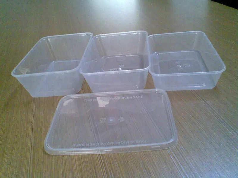 650ml Rectangle Microwave Food Containers Food Packing Storage Boxes & Bins Plastic Containers with Lids Package Box Transparent