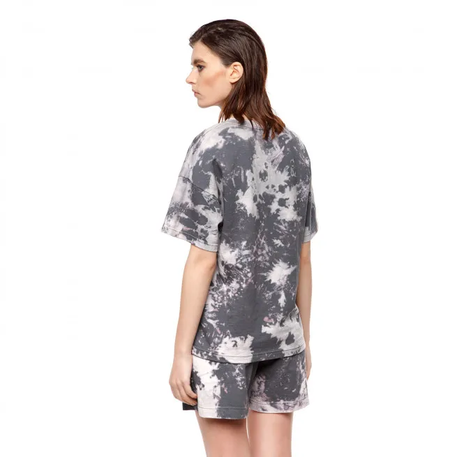 Lounge Wear Summer Two Pieces Outfits Cotton T Shirt Set Womens Tie Dye Shorts Set