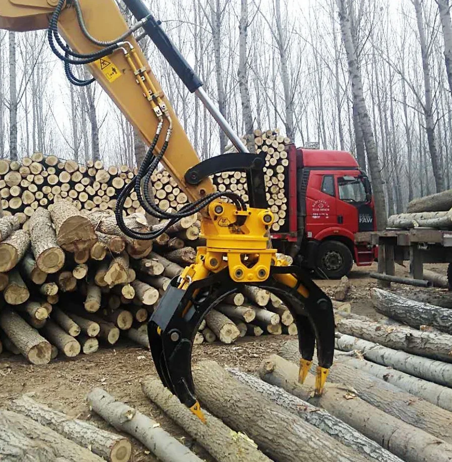  360 Degree Rotary Hydraulic Timber Grapple Log Rock Attachments Unavailable Provided 6400*2100*2950 1100 1800