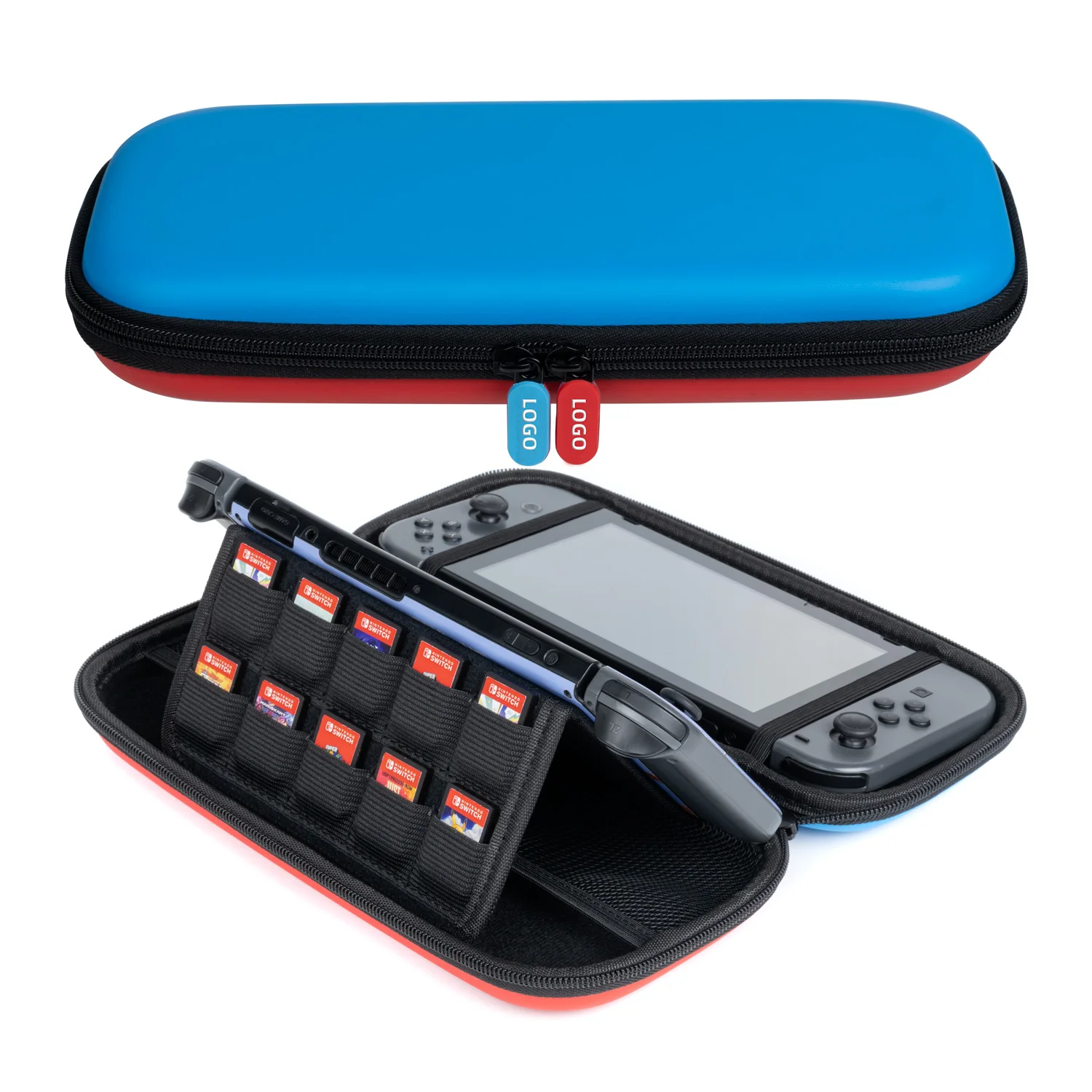 OEM & ODM Red Blue Two-Color Dockable PU EVA Bag for Nintendo Switch Switch Travel Case