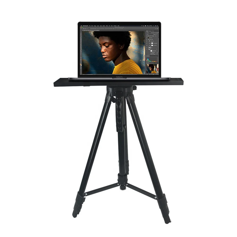 Foldable Adjustable Projector Tripod DVD Player Floor Holder With Plate Carrying Bag For Camera Laptop Sound Equipment