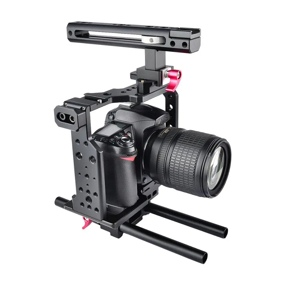 Black Camera Cage Aluminum Alloy Protect Camera Vlog Accessories for Sony A7R4 A74 A7S3 A7M3 A7R3