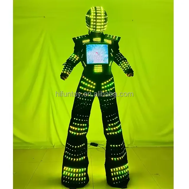 Funtoys MOQ 1 PCS Factory Hot Sales Modern Design Led Robot Costume Robot Led Costume Robot Men Led Costume Party