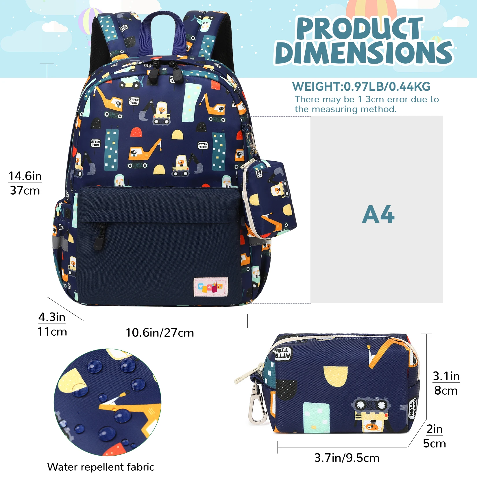 MOQ 50 custom logo car truck crane printing Customize Cartoon kids mochila escolar children bag school backpack for boys