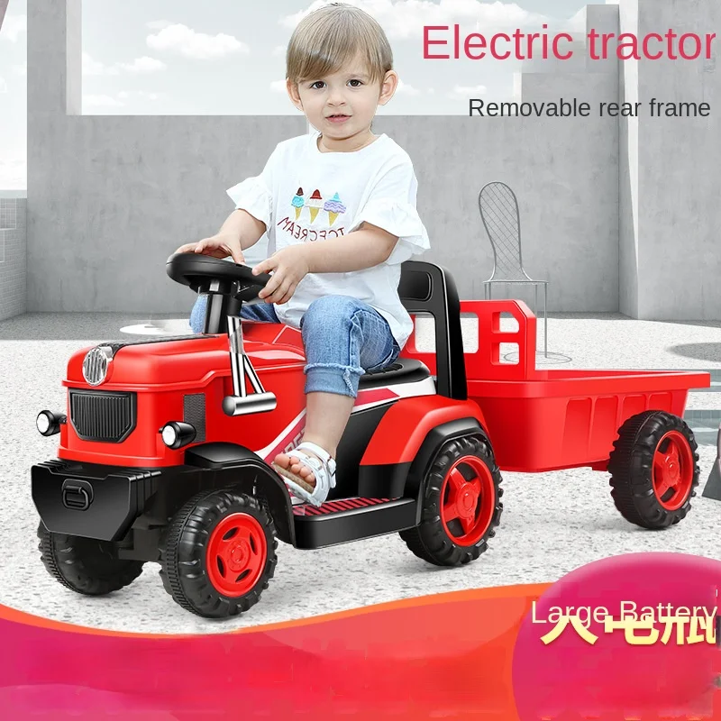 Children tractor electric six-wheel vehicles people can sit male and female baby baby battery toy car