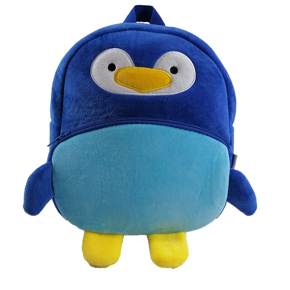 New Girls Boys Fashion 3D Animal Cute Soft Kids penguin Cartoon Adventure  Kindergarten School Backpack Bag