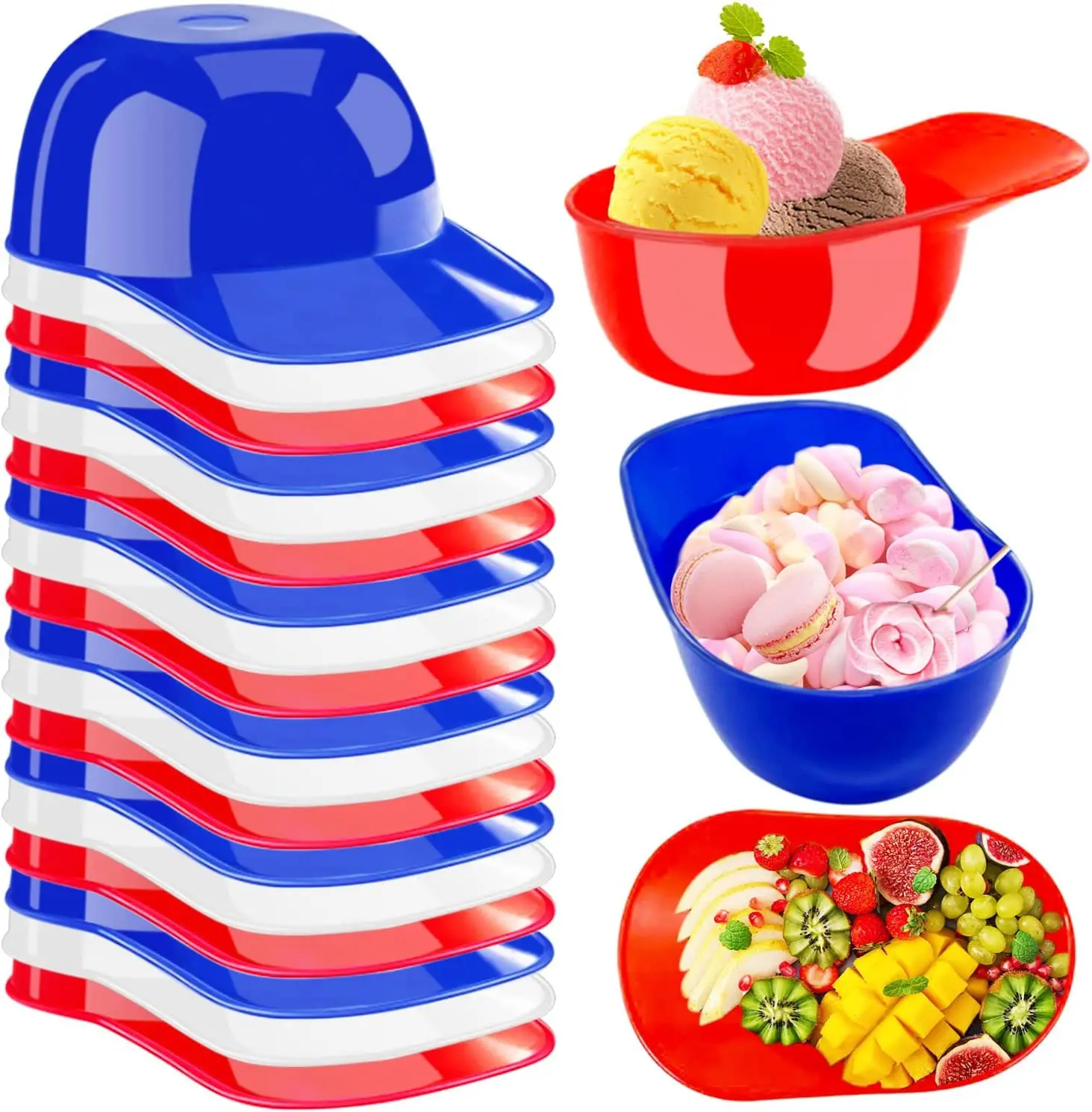 Custom 8oz PP Plastic Container Reusable Mini Baseball Helmet Snack Cap Ice Cream Bowl