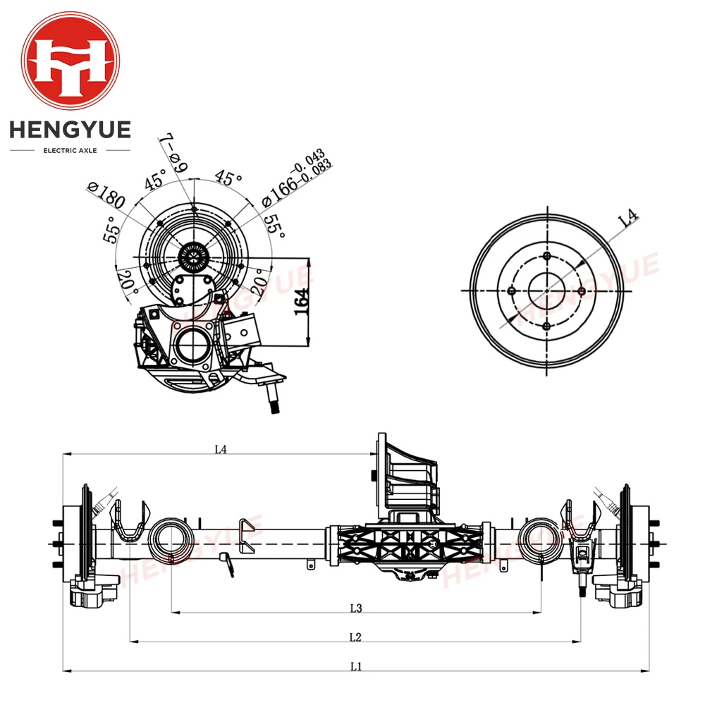  Двухприводная задняя ось для электромобиля Hengyue factory sell