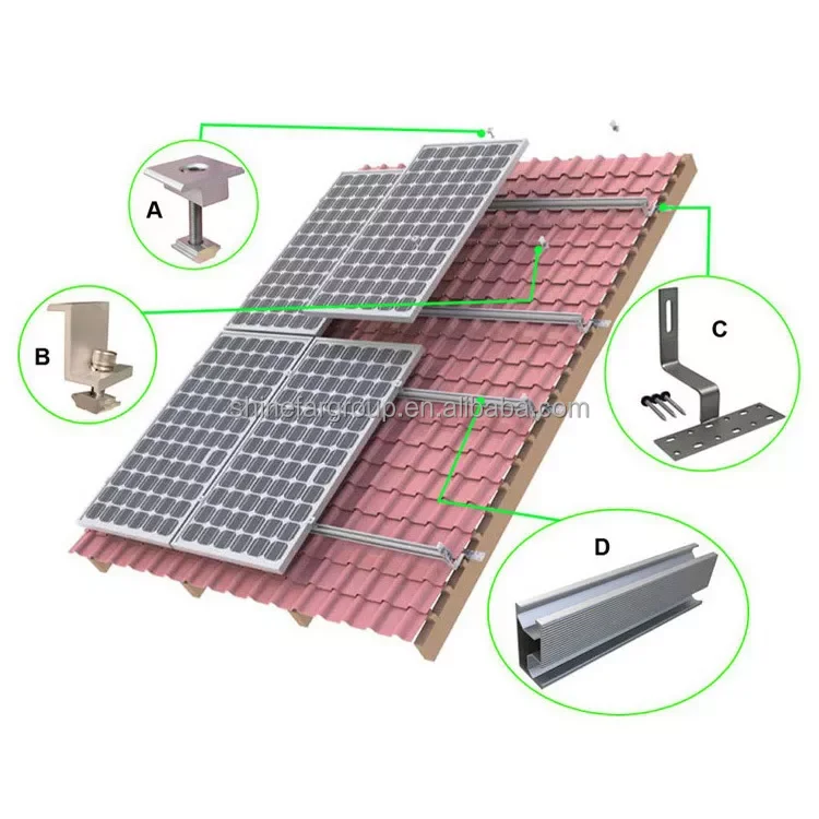 Black clamps solar panel mounting brackets special roof mount bracket customization color