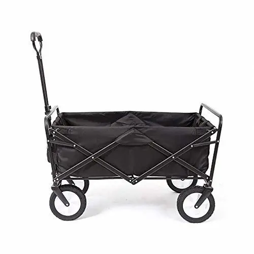 Utility Folding Wagon Beach Hand Cart Garden Four Wheel Collapsible Shopping Trolley FW80