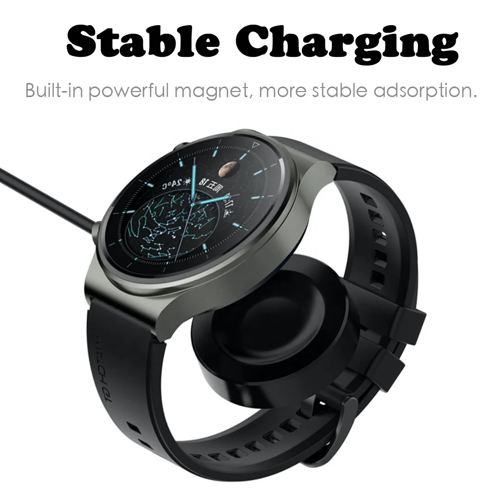 For Huawei Watch GT / GT2 Portable Wireless USB Cable Charging Dock Stand Power Magnetic Watch Charger for Honor GT 2 Glass Film