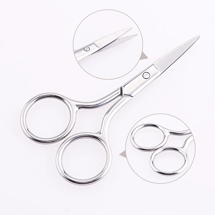 High quality beauty care tools metal beard trimming scissors brow trim wholesale small salon scissors