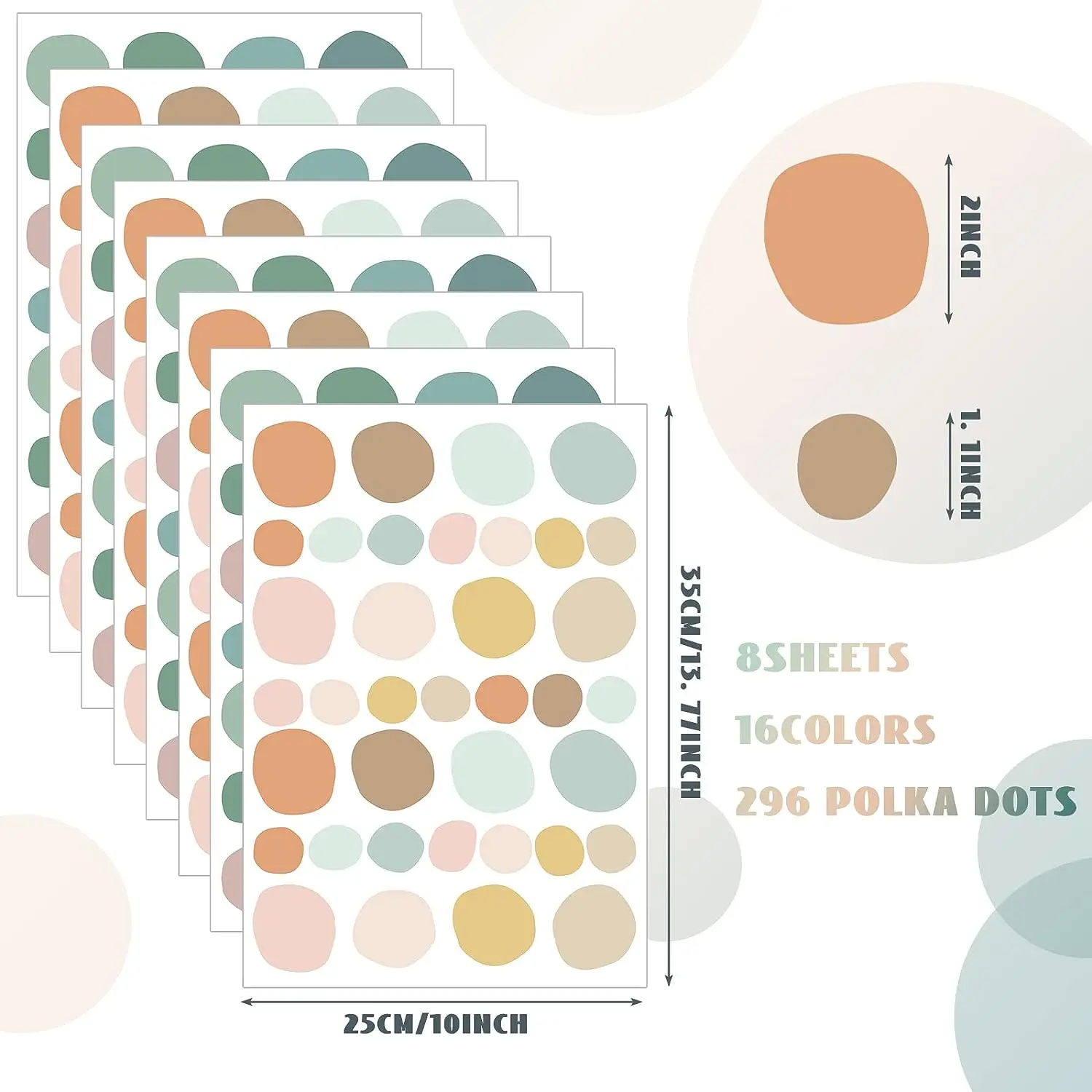 Polka Dots Wall Decal Boho Rainbow Wall Sticker Wallpaper Boho Vinyl Removable Art Sticker