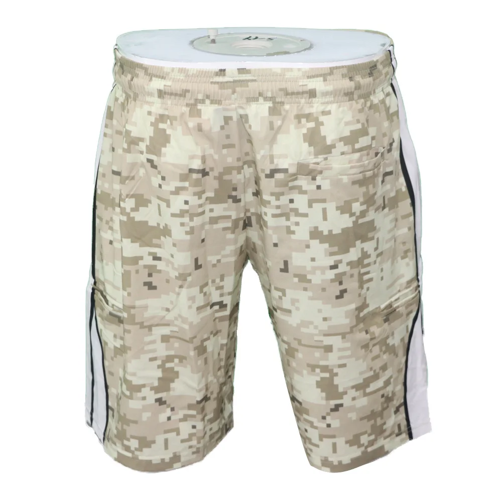 2022 latest design custom sublimated high quality desert camo pattern print five pockets microfiber softball shorts
