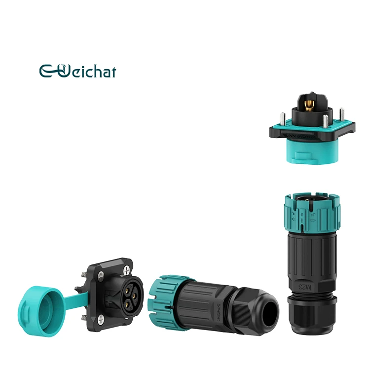 EW-M23MP 2/3/4/5Poles Best  Flange Type Connector Mount Panel Male Female Wire Cable Backlight Led Ip68 Waterproof Connector