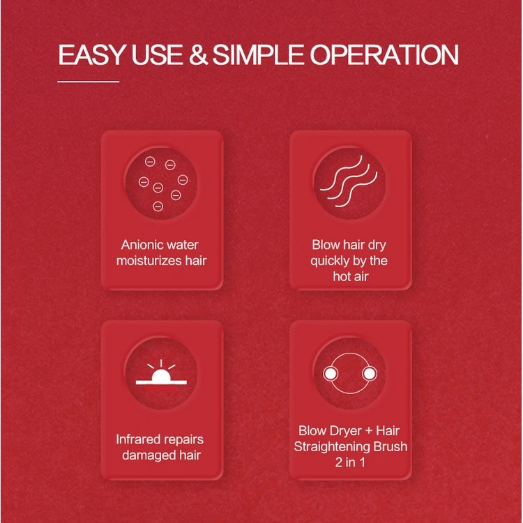 New Arrival Wide Board Flat Smart Automatic Hair Straightening Comb