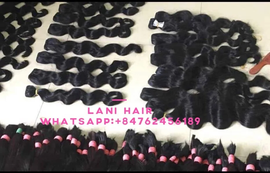 Натуральные волосы для наращивания натуральные волнистые 100% необработанные не спутываются выпадают из Вьетнама 2021