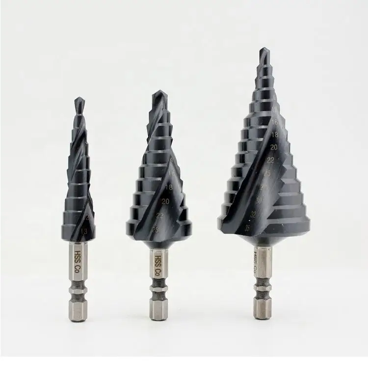 Probon Factory Hot Sale Step Drill Double R Slot Hexagon Shank M35 Cobalt Coated Stainless Steel