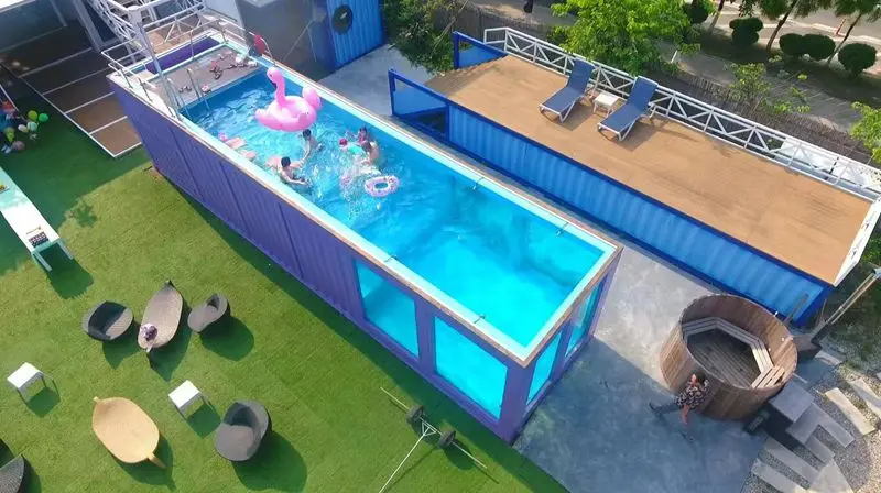 Cheap prices 20ft 40ft outdoor container pools swimming for adult