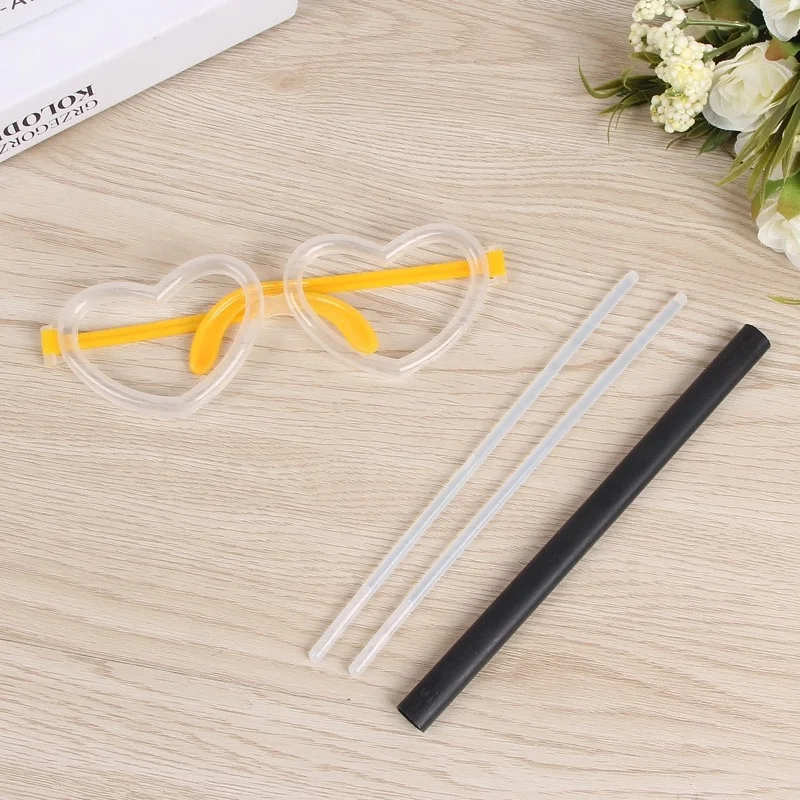 Party concert bar Neon Heart Shape glow glasses toys for christmas Plastic glow in dark light up glasses