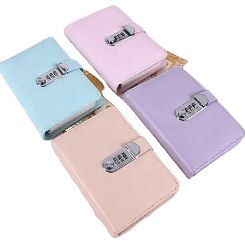 Папка А5/А6 с кодовым замком, 6 колец из искусственной кожи, для дневника, офисные принадлежности