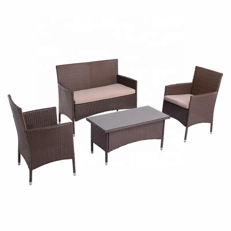 Hot Sale Professional OEM Factory Waterproof UV-Protection Garden Natural Rattan Sofa Set