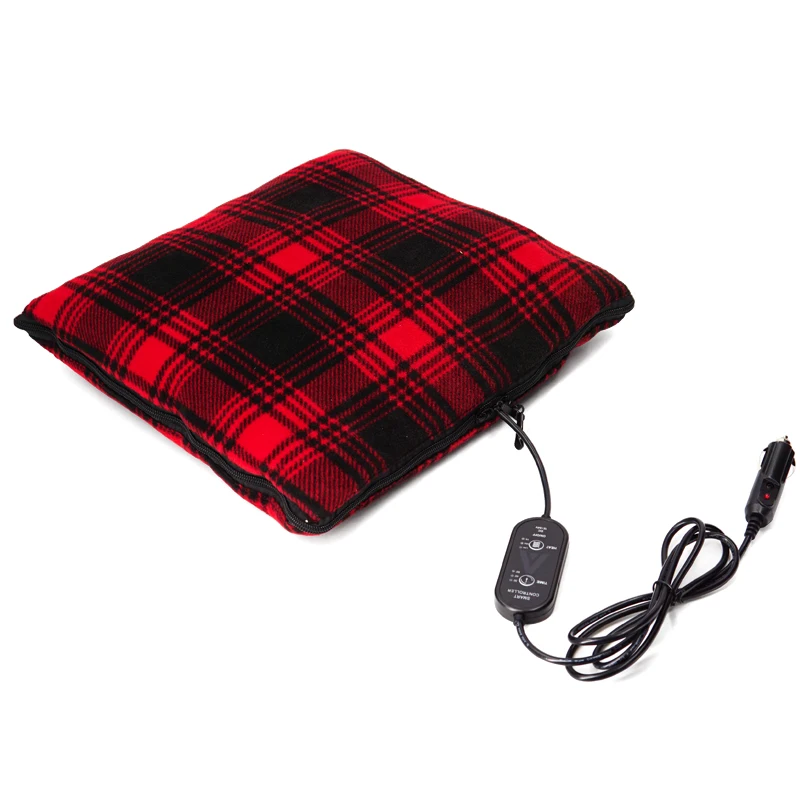 Car Blanket Heated 12V  Electric Travel Blanket Back Cushion For Car and RV For Cold Weather