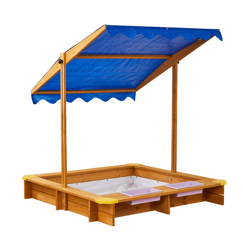 Squarel Sandbox for Toddlers and Kids  Big Game Hunters 1.2m in Diameter with lid