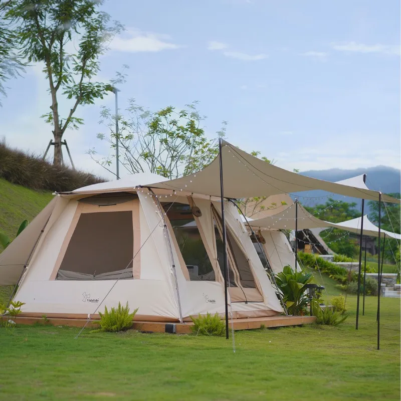 Vidalido Singhi  House Outdoor Exquisite Camping Retro Tc Cotton Luxury American Bow Multi-Person Camping Tent