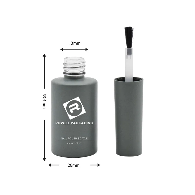 factory direct 8ml brown frosted 20ml 15ml wholesale custom logo empty glass bottle nail polish bottle with brush