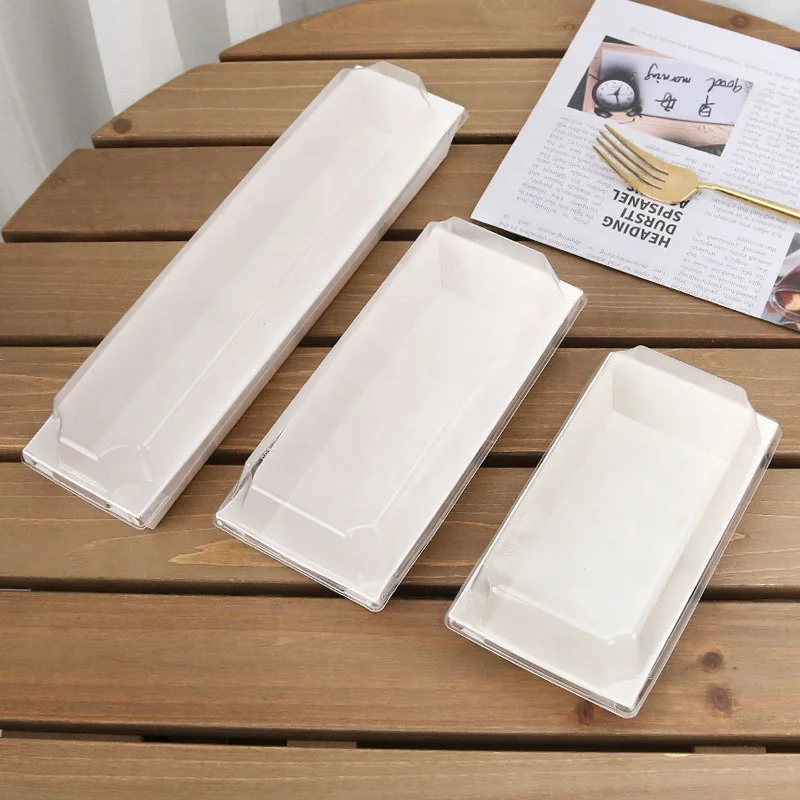 Hot Sale Takeout Food Boxes White Cardboard Takeaway Food Package Paper Box With PET Transparent Lid