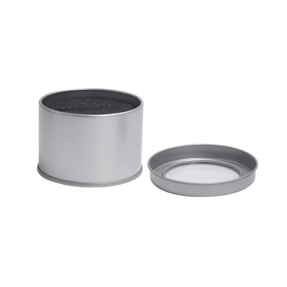 Custom Printed Embossed Mini Round Storage Tin Can With Pvc Window