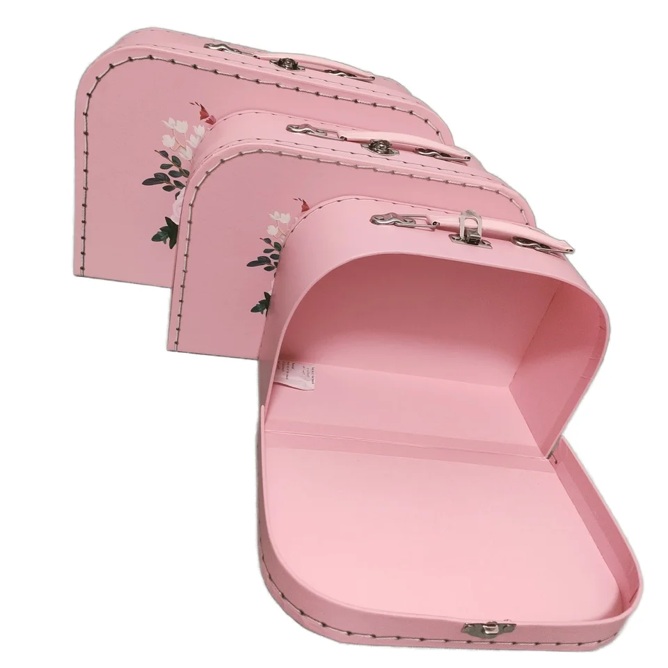 suitcase paper box suitcase white cardboard box baby travel suitcase gift box with handle