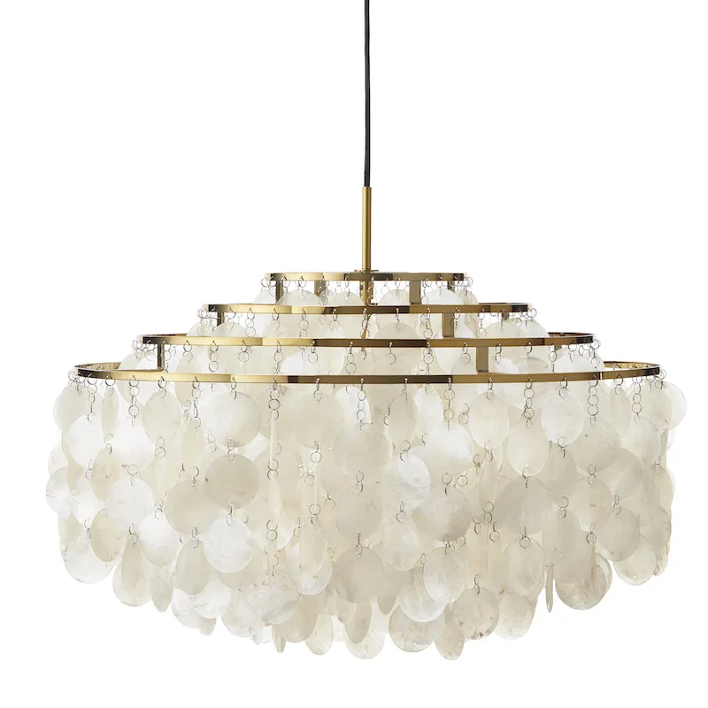 Modern Minimalist Natural Seashell Chandelier French Living Room Lustre  Dining Room Bedroom Light Creative Design Pendant Light