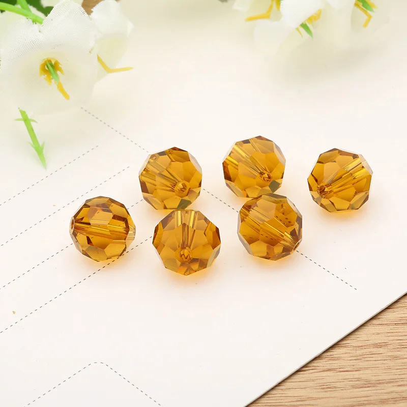 Round 32 Facets 6mm 8mm 10mm 12mm 14mm Faceted Crystal Glass Loose Spacer Beads Wholesale Bulk Lot for Jewelry Making Findings