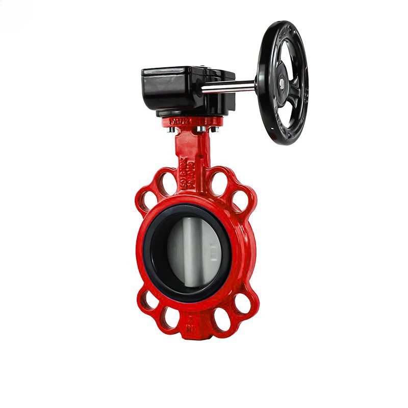 DN65 Handwheel operated cf8 body Wafer Connection SS304/CF8 soft sealing butterfly valve