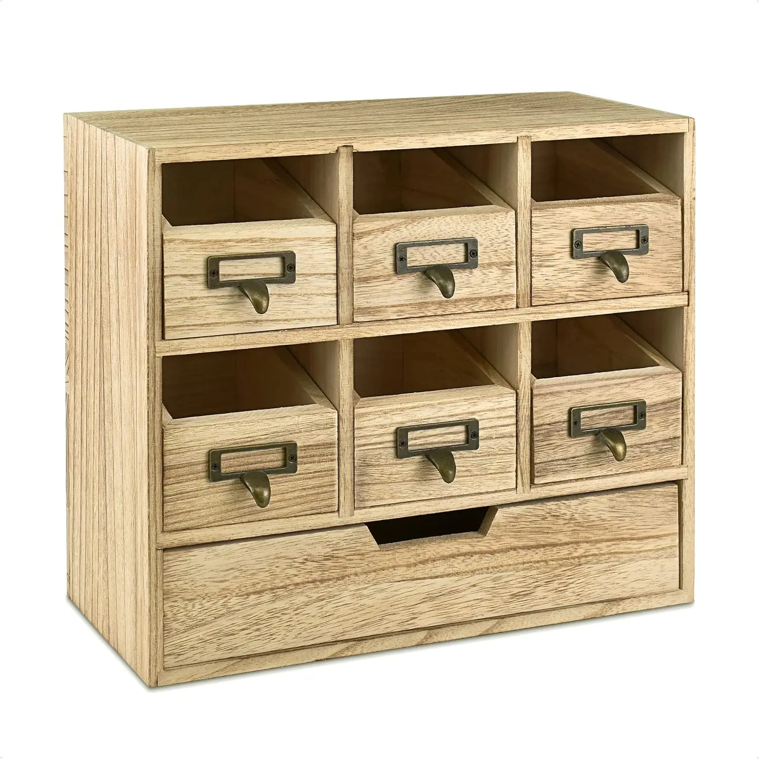 Design 7 Drawer Wood Countertop Storage Cabinet, Wood Desktop Cabinet Drawer Organizer,Perfect for Kitchen, Office