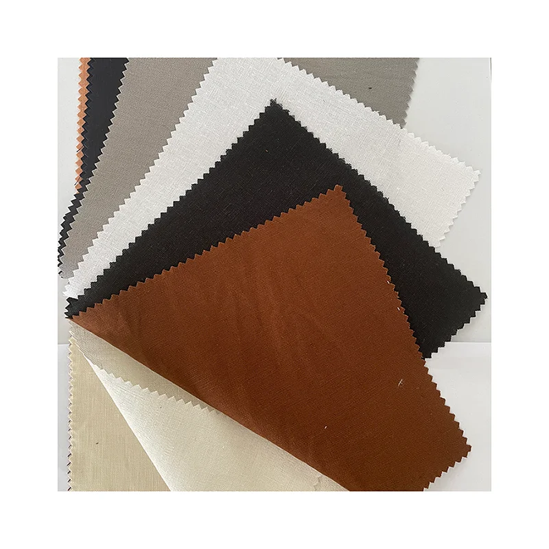 Good Quality Ready Stock Mixed Colors Plain Weaving Dyed Technics Cotton Linen Fabric
